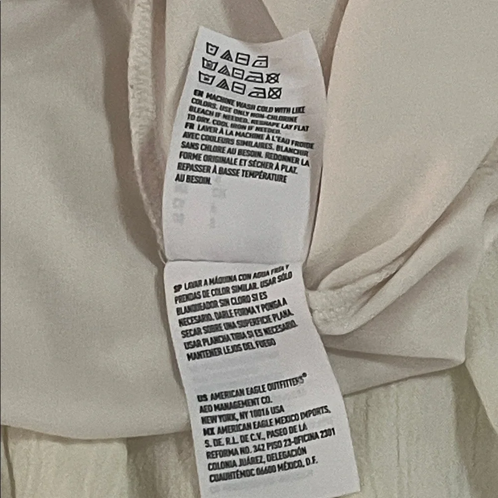 American Eagle Outfitters Small Vintage Ivory White Eyelet Tiered Boho Sundress - Picture 13 of 15